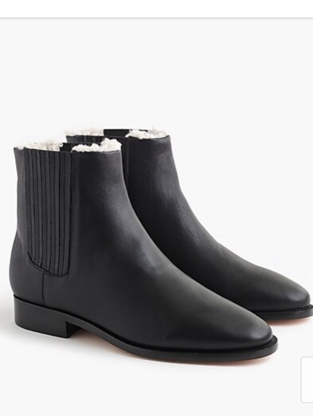 J. Crew Sherpa Lined Chelsea Leather Boots size 10.5